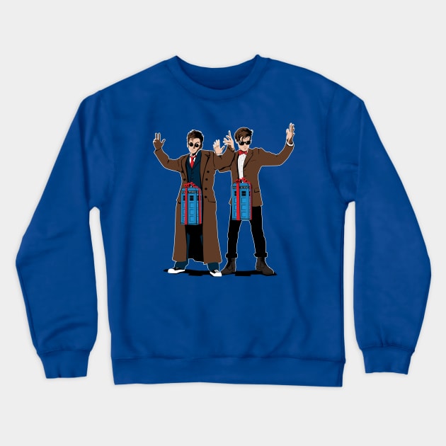 Doc In A Box: Tardis Lovers Crewneck Sweatshirt by crocktees